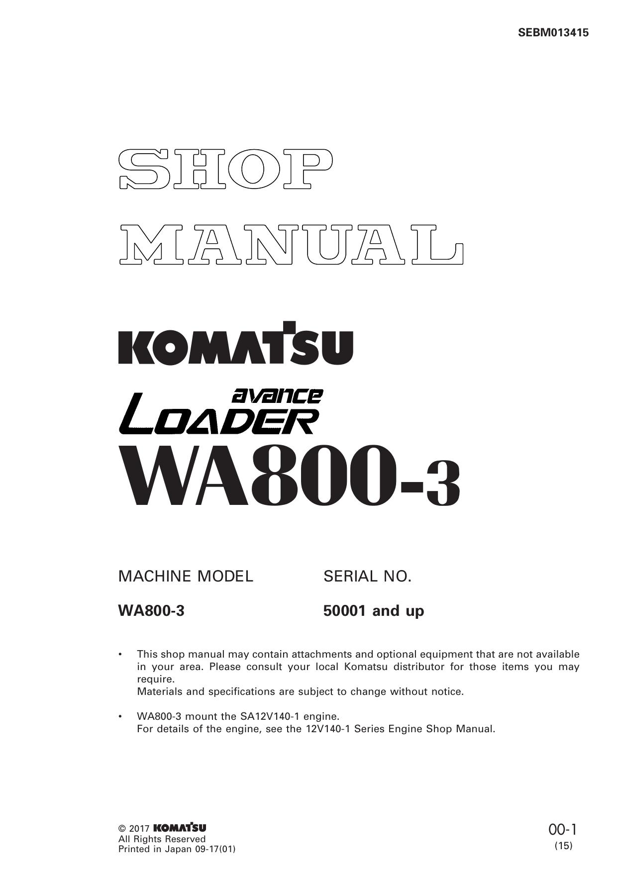 WA800-3 Shop Manual